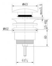 ADW click waste laag model chroom